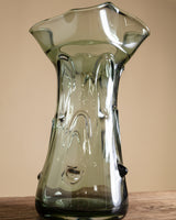 Sculptural Green Murano Glass Vase, Italy, 1960s