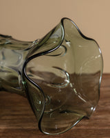 Sculptural Green Murano Glass Vase, Italy, 1960s