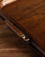 Patinated Wooden Tray with Copper Corner Details, Italy, 1940's