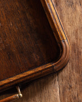 Patinated Wooden Tray with Copper Corner Details, Italy, 1940's