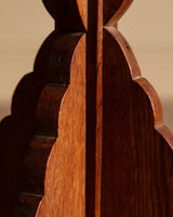 Art Deco Sculptural Oak Floor Lamp, Netherlands, Circa 1920s