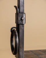 French Iron Floor Lamp with Stone Shelf, 1960's