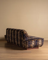 Sculptural Mid Century Sofa on Wood Base in Caspian Velvet, Europe, 1960's