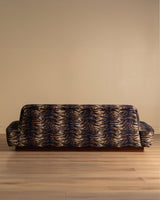Sculptural Mid Century Sofa on Wood Base in Caspian Velvet, Europe, 1960's