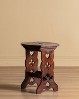 Pierced Card Suit Occasional Table w/ Storage Top, Italy, 1920's