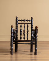 Bobbin-Turned Wood Armchair with Ball Finials, Early 20th Century