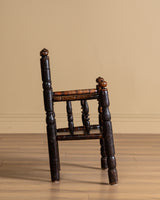 Bobbin-Turned Wood Armchair with Ball Finials, Early 20th Century