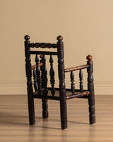 Bobbin-Turned Wood Armchair with Ball Finials, Early 20th Century