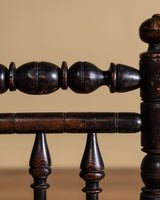 Bobbin-Turned Wood Armchair with Ball Finials, Early 20th Century