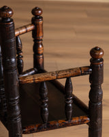 Bobbin-Turned Wood Armchair with Ball Finials, Early 20th Century