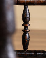 Bobbin-Turned Wood Armchair with Ball Finials, Early 20th Century