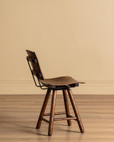 Set of 4 Slatted Wood Swivel Chairs Manner of Arthur Umanoff, 1960's