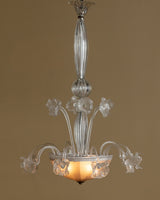 Large Murano Glass Floral Chandelier Manner of Barovier & Toso, Italy, 1950s
