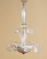 Large Murano Glass Floral Chandelier Manner of Barovier & Toso, Italy, 1950s
