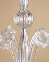 Large Murano Glass Floral Chandelier Manner of Barovier & Toso, Italy, 1950s
