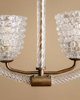 Barovier & Toso Rostrato Murano Glass Chandelier, Italy, 1940s