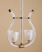 Barovier & Toso Rostrato Murano Glass Chandelier, Italy, 1940s