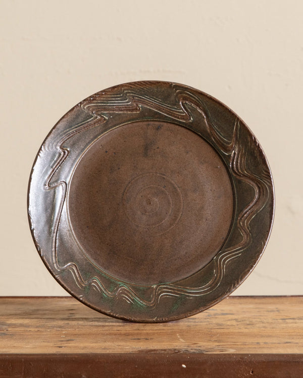 11" Studio Pottery Decorative Plate - Lone Fox