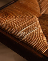 Set of 6 Neo-Basque Oak & Rush Dining Chairs, France, 1950's