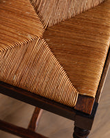 Set of 6 Neo-Basque Oak & Rush Dining Chairs, France, 1950's