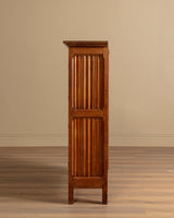 Linen Fold Carved Oak Cabinet w/ Iron Fastenings, Belgium, 1950's