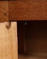 Linen Fold Carved Oak Cabinet w/ Iron Fastenings, Belgium, 1950's