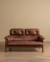 Swedish Safari Style Oak & Leather Sofa, 1960's