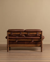 Swedish Safari Style Oak & Leather Sofa, 1960's
