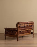 Swedish Safari Style Oak & Leather Sofa, 1960's