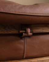 Swedish Safari Style Oak & Leather Sofa, 1960's