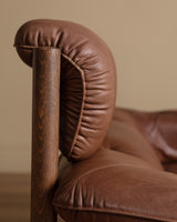 Swedish Safari Style Oak & Leather Sofa, 1960's