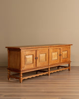 94" Danish Oak Sideboard w/ Wavy Apron by Henning Kjaernulf, 1970s's