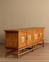 94" Danish Oak Sideboard w/ Wavy Apron by Henning Kjaernulf, 1970s's