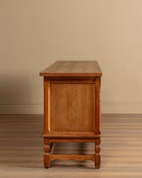 94" Danish Oak Sideboard w/ Wavy Apron by Henning Kjaernulf, 1970s's