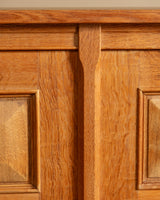 94" Danish Oak Sideboard w/ Wavy Apron by Henning Kjaernulf, 1970s's