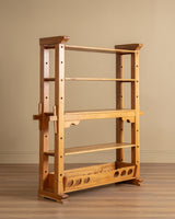 Brutalist Dutch Oak Bookcase w/ Peg Joinery, 1970's