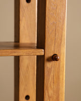 Brutalist Dutch Oak Bookcase w/ Peg Joinery, 1970's