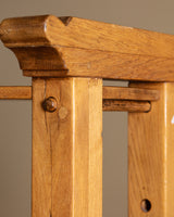 Brutalist Dutch Oak Bookcase w/ Peg Joinery, 1970's