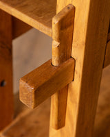 Brutalist Dutch Oak Bookcase w/ Peg Joinery, 1970's