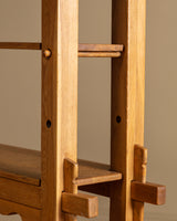 Brutalist Dutch Oak Bookcase w/ Peg Joinery, 1970's