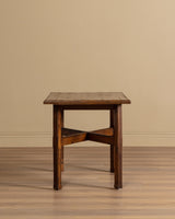 Dutch Oak Cross Base Accent Table, 1950's