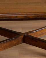 Dutch Oak Cross Base Accent Table, 1950's