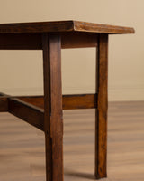 Dutch Oak Cross Base Accent Table, 1950's