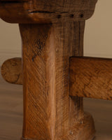 Solid Dutch Oak Trestle Base Dining Table, 1950's