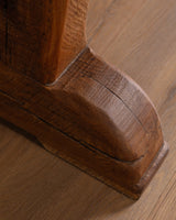 Solid Dutch Oak Trestle Base Dining Table, 1950's