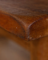 Solid Dutch Oak Trestle Base Dining Table, 1950's