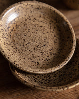 11pc Speckled Stoneware Tea Set, France, 1970s - Lone Fox