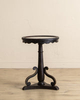 Black Painted Glass Top Side Table, France, 19th Century