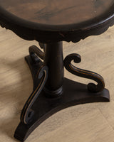 Black Painted Glass Top Side Table, France, 19th Century