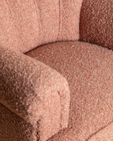 Danish Wingback Armchair in Chunky Pink Boucle, Denmark, 1950's